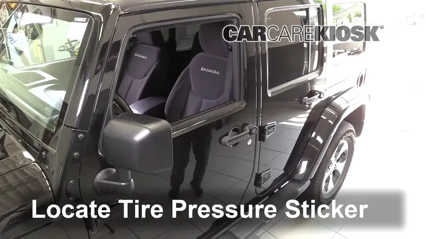 2018 Jeep Wrangler JK Unlimited Sahara 3.6L V6 Tires & Wheels Check Tire Pressure